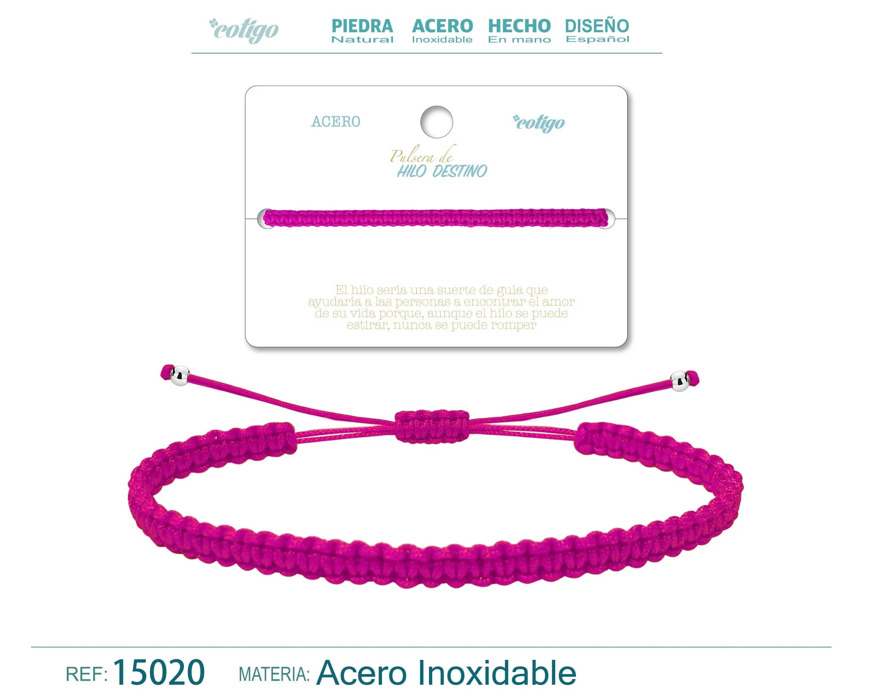 Pulsera Hilo destino color Rosa roja claro - cotigo
