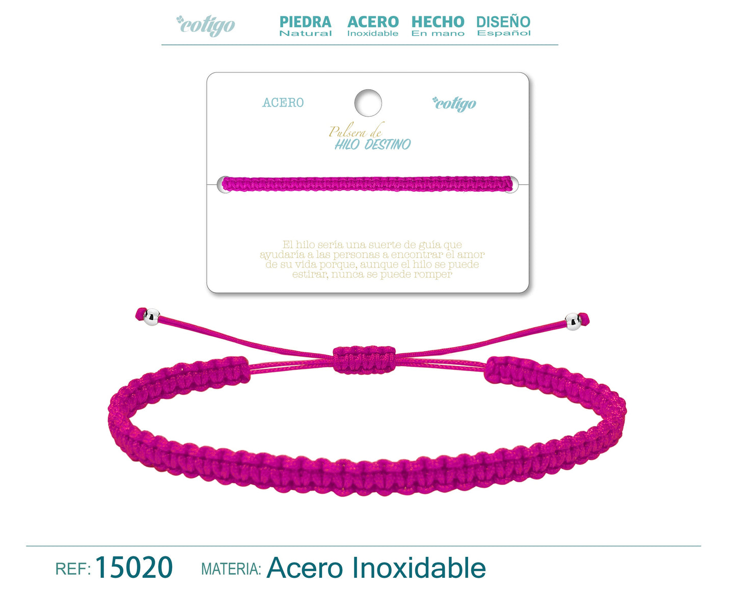 Pulseira Destiny Thread Cor Rosa Vermelha Claro