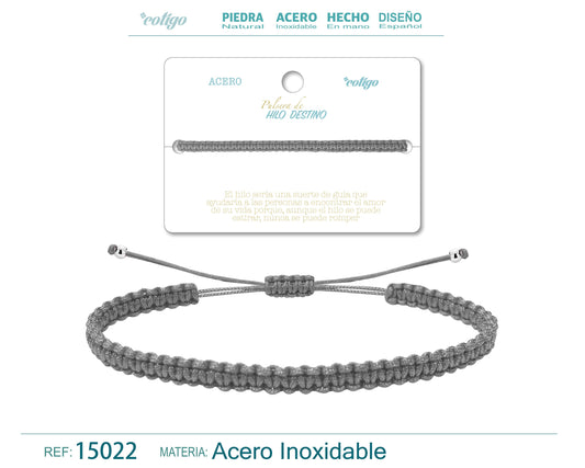 Pulsera Hilo destino color Gris