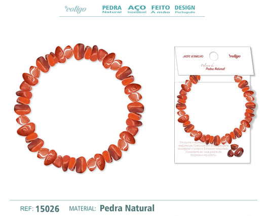 Pulsera Piedra natural-Jaspe rojo
