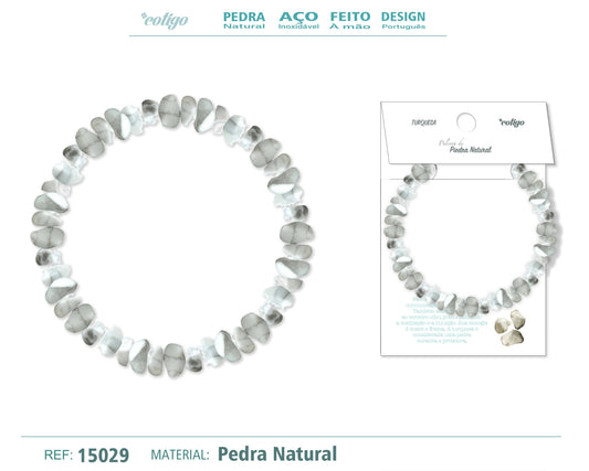 Pulsera Piedra natural-Turquesa Blanco