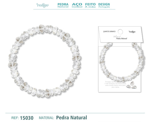 Pulsera Piedra natural-Cuarzo blanco