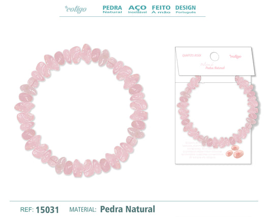 Pulsera Piedra natural-Cuarzo Rosa