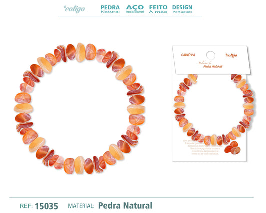 Pulsera Piedra natural-Agata rojo