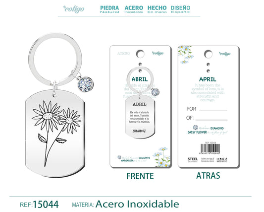 15044-Llavero Acero para Nacimiento de Abril