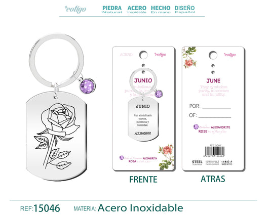 15046-Llavero Acero para Nacimiento de Junio