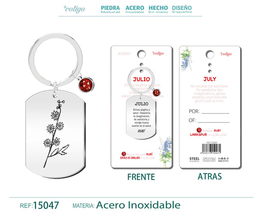 15047-Llavero Acero para Nacimiento de Julio