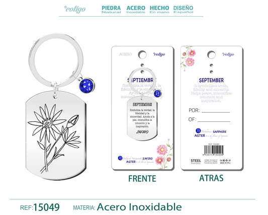 15049-Llavero Acero para Nacimiento de Septiembre