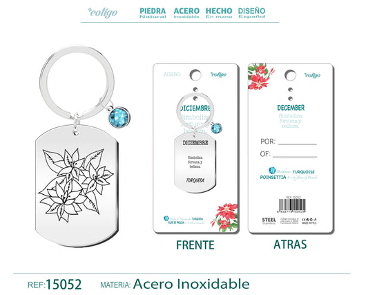 15052-Llavero Acero para Nacimiento de Diciembre