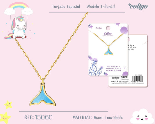 Collar Niña Acero color Dorado