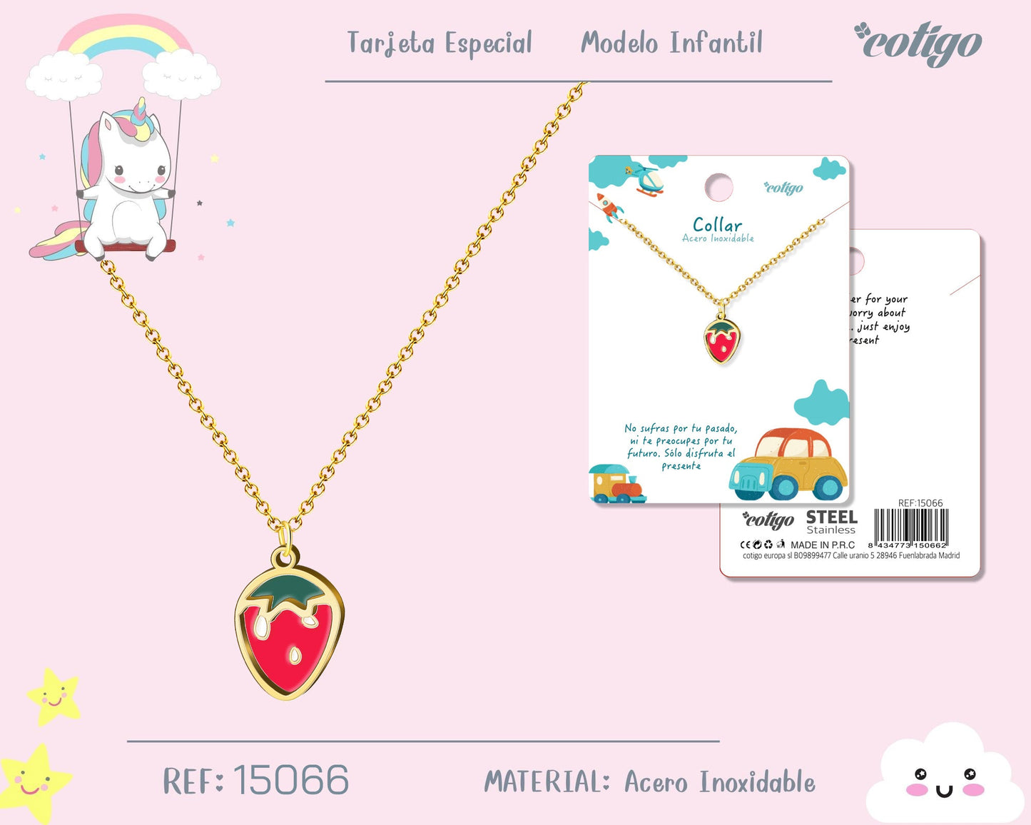 Collar Niña Acero color Dorado