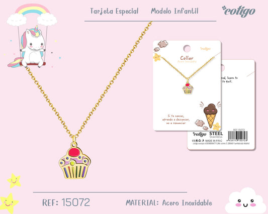 Collar Niña Acero color Dorado