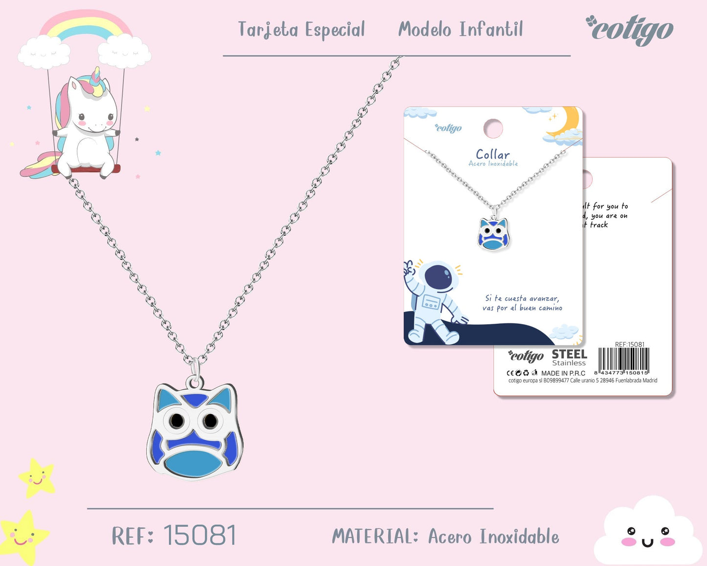 Collar Niña Acero color Plateado