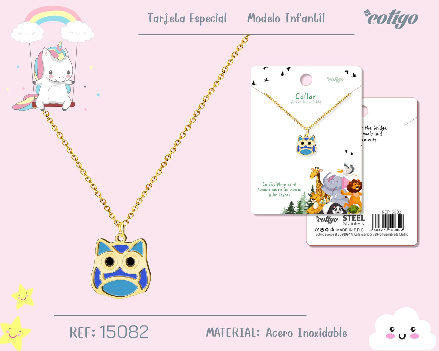 Collar Niña Acero color Dorado