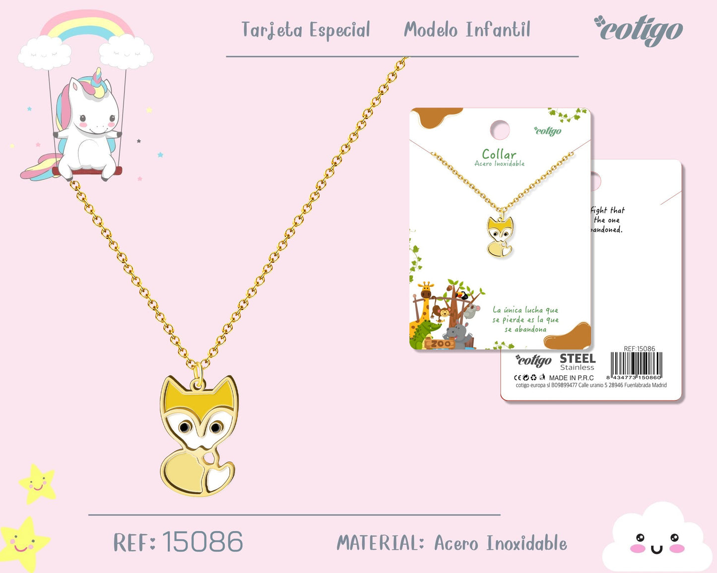 Collar Niña Acero color Dorado