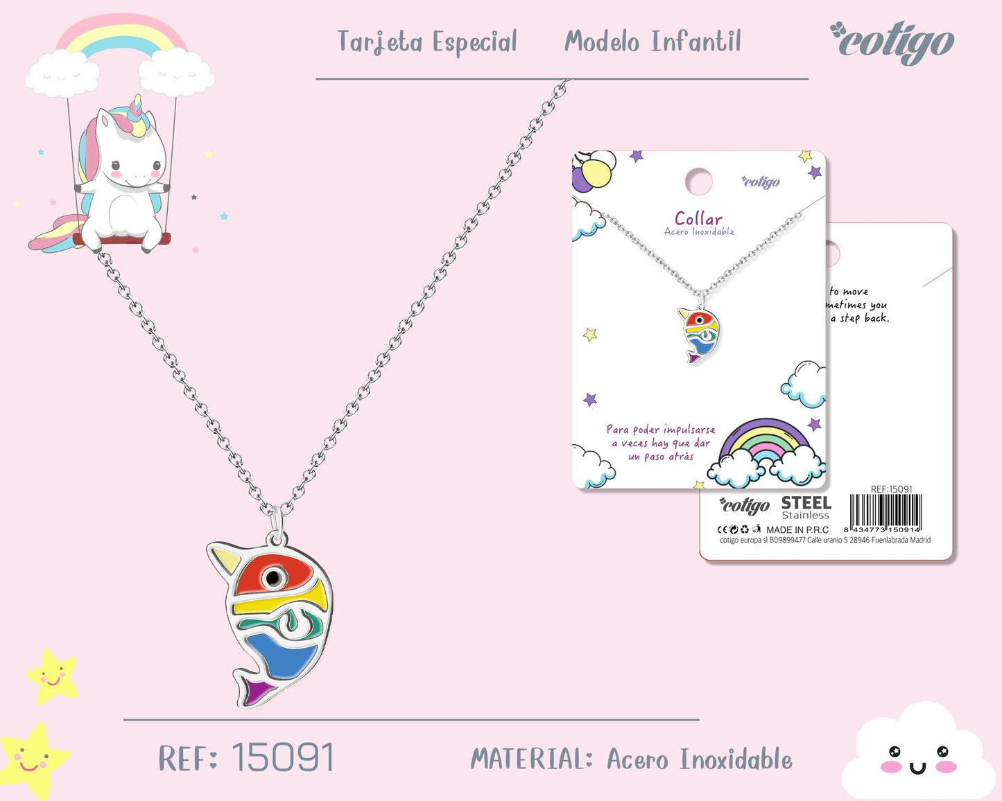 Collar Niña Acero color Plateado