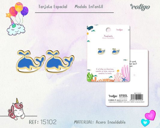 Pendiente para Niña Acero color dorado