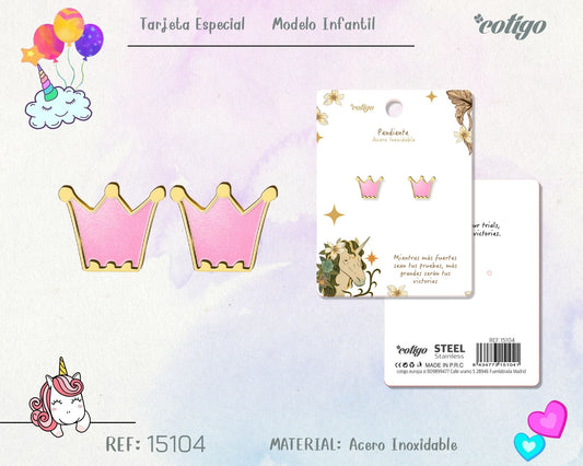 Pendiente para Niña Acero color dorado