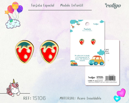 Pendiente para Niña Acero color dorado