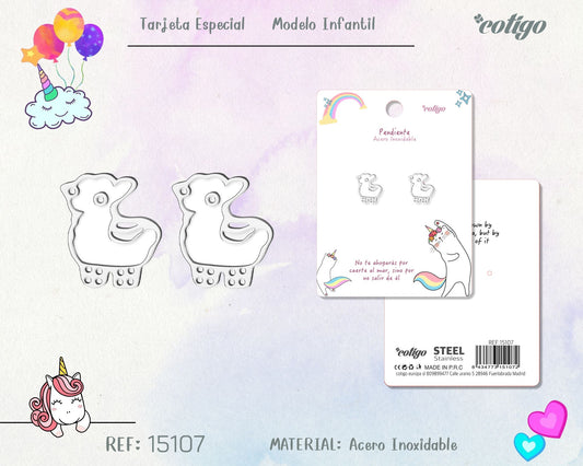 Pendiente para Niña Acero color Plateado