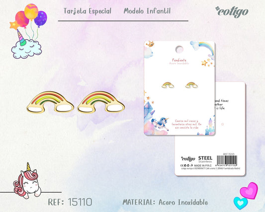 Pendiente para Niña Acero color dorado