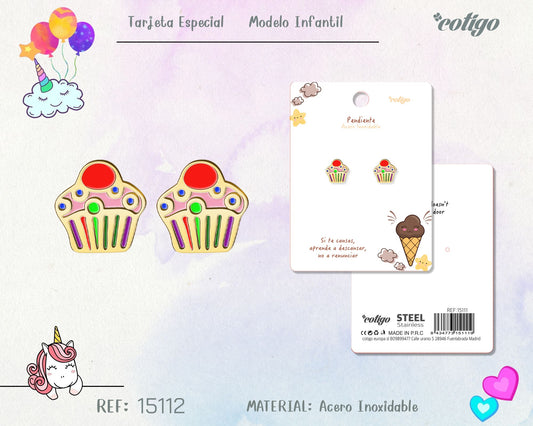 Pendiente para Niña Acero color dorado