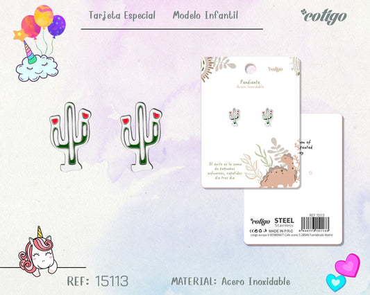 Pendiente para Niña Acero color Plateado