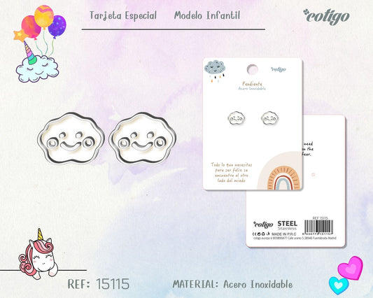 Pendiente para Niña Acero color Plateado