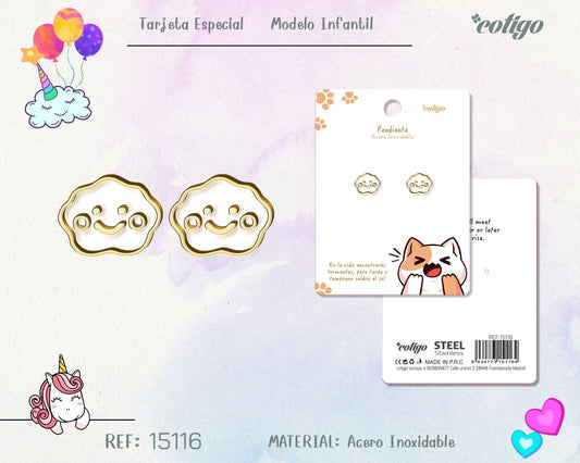 Pendiente para Niña Acero color dorado