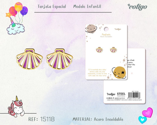 Pendiente para Niña Acero color dorado