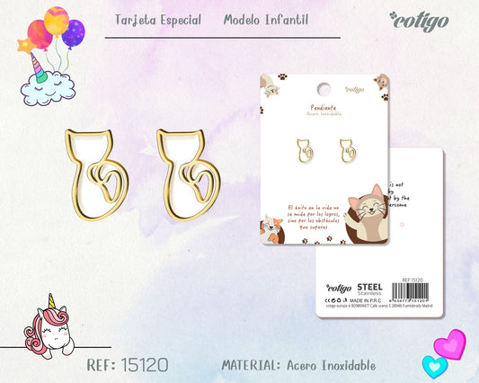 Pendiente para Niña Acero color dorado