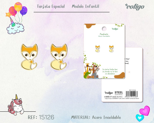 Pendiente para Niña Acero color dorado