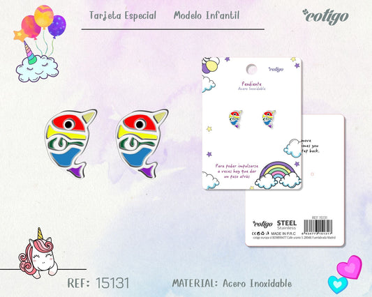 Pendiente para Niña Acero color Plateado