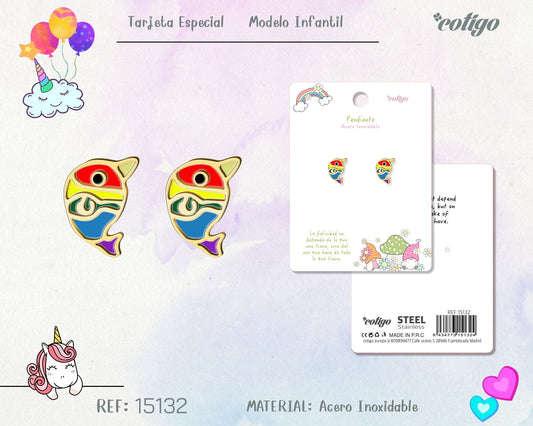 Pendiente para Niña Acero color dorado