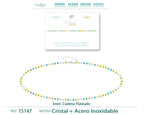 Pulsera de Cristales Lima, Azul y Blanco en Acero Inoxidable en acabado plateado – vista principal