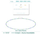 Pulsera de Cristales Azul Marino, Verde y Blanco en Acero Inoxidable en acabado plateado – vista principal