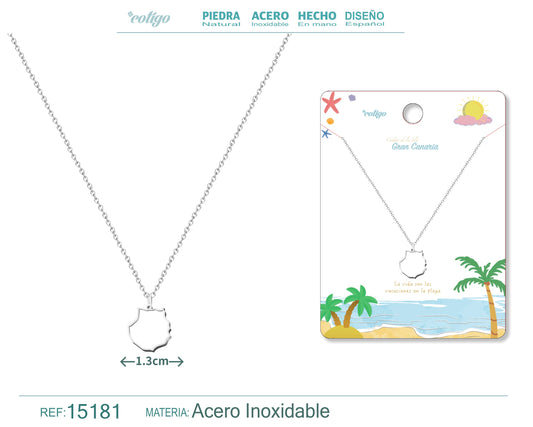 Colgante Acero Islas  Gran canaria Plateado