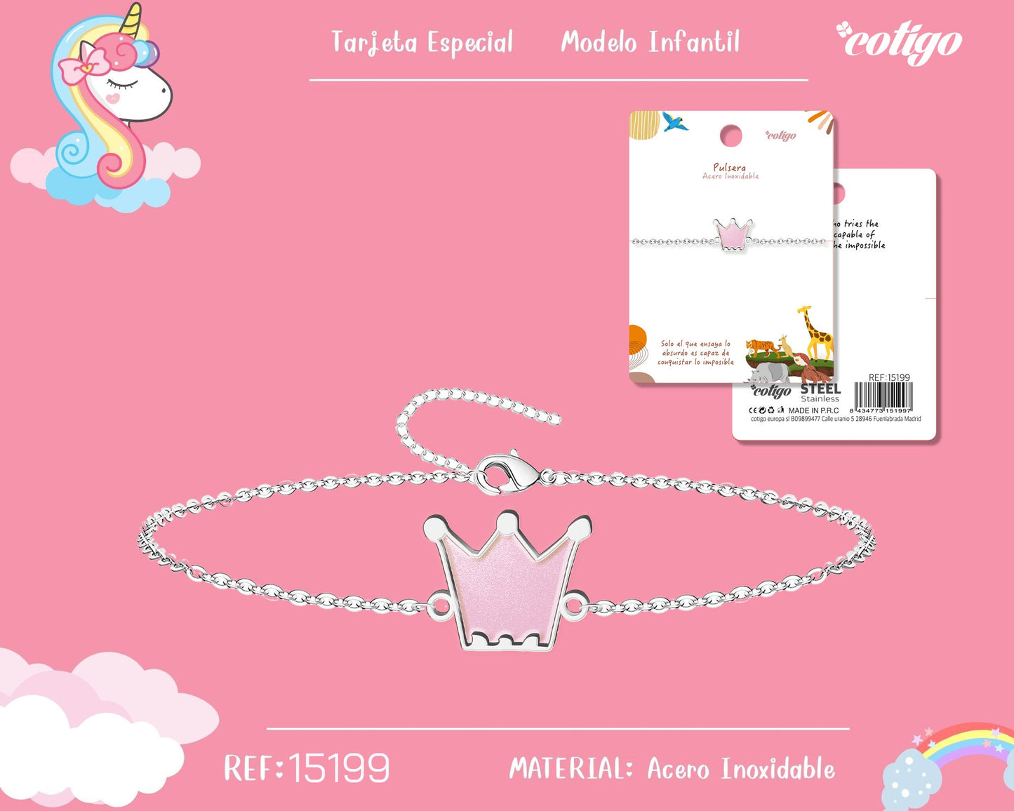 Pulsera de Niña Acero color Plateado