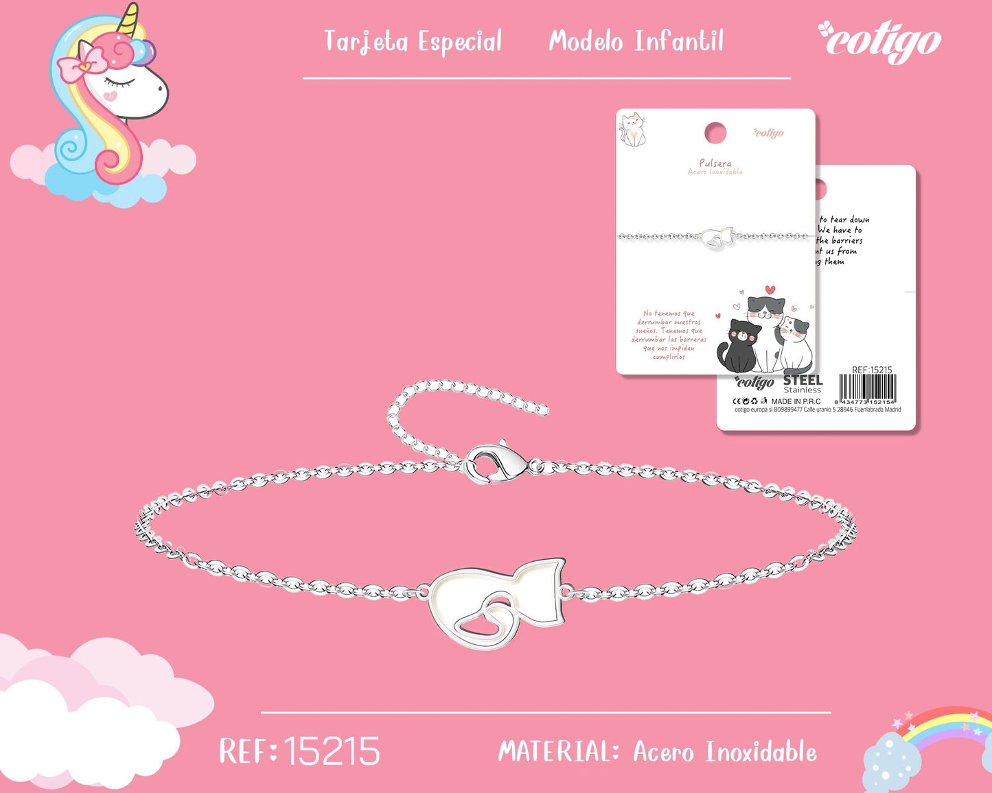 Pulsera de Niña Acero color Plateado