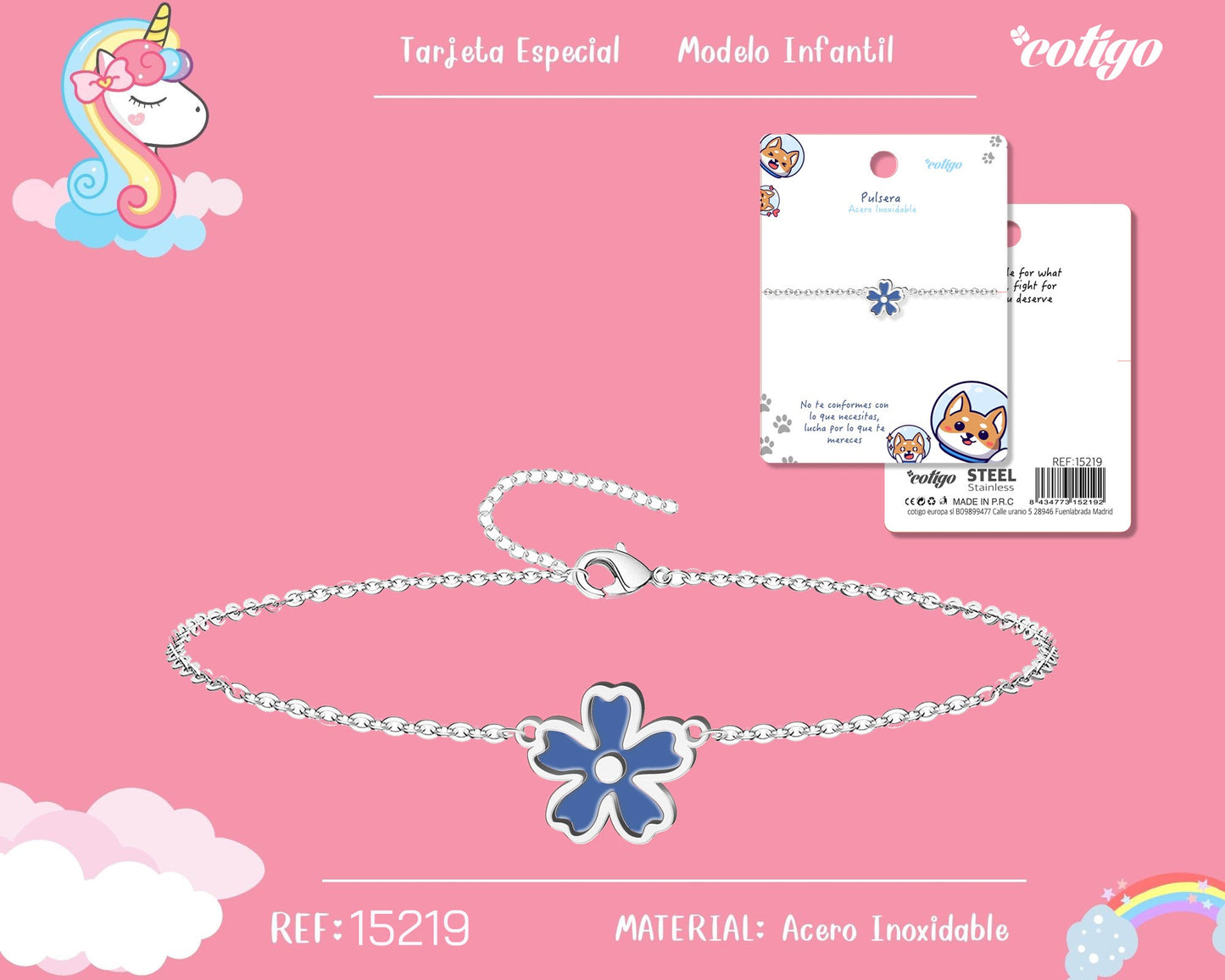 Pulsera de Niña Acero color Plateado