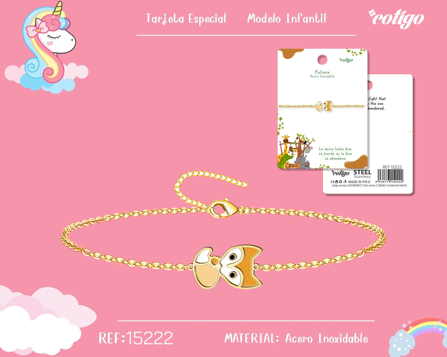 Pulsera de Niña Acero color Dorado