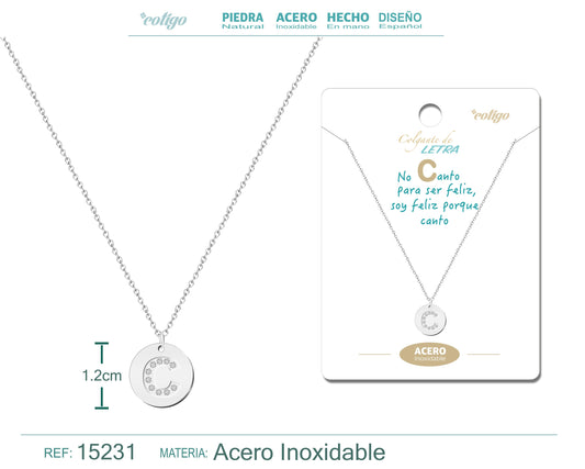 Collar Letra C Color Plateado