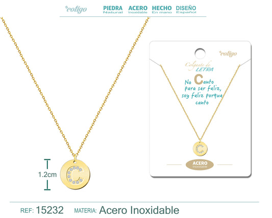 Collar Letra C Color Dorado