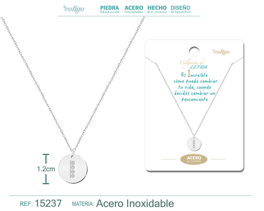 Collar Letra I Color Plateado