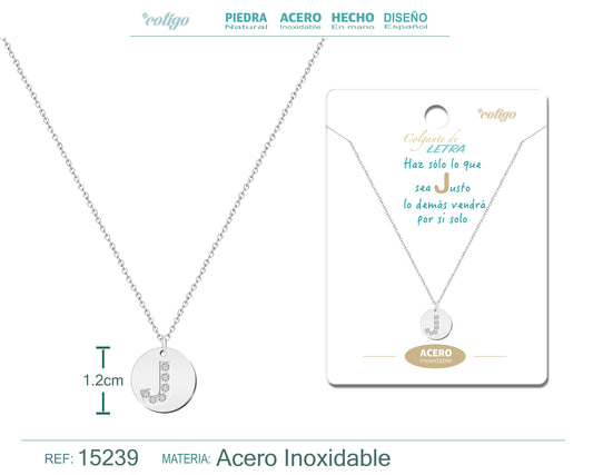 Collar Letra J Color Plateado