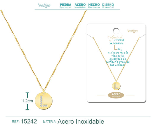 Collar Letra L Color Dorado