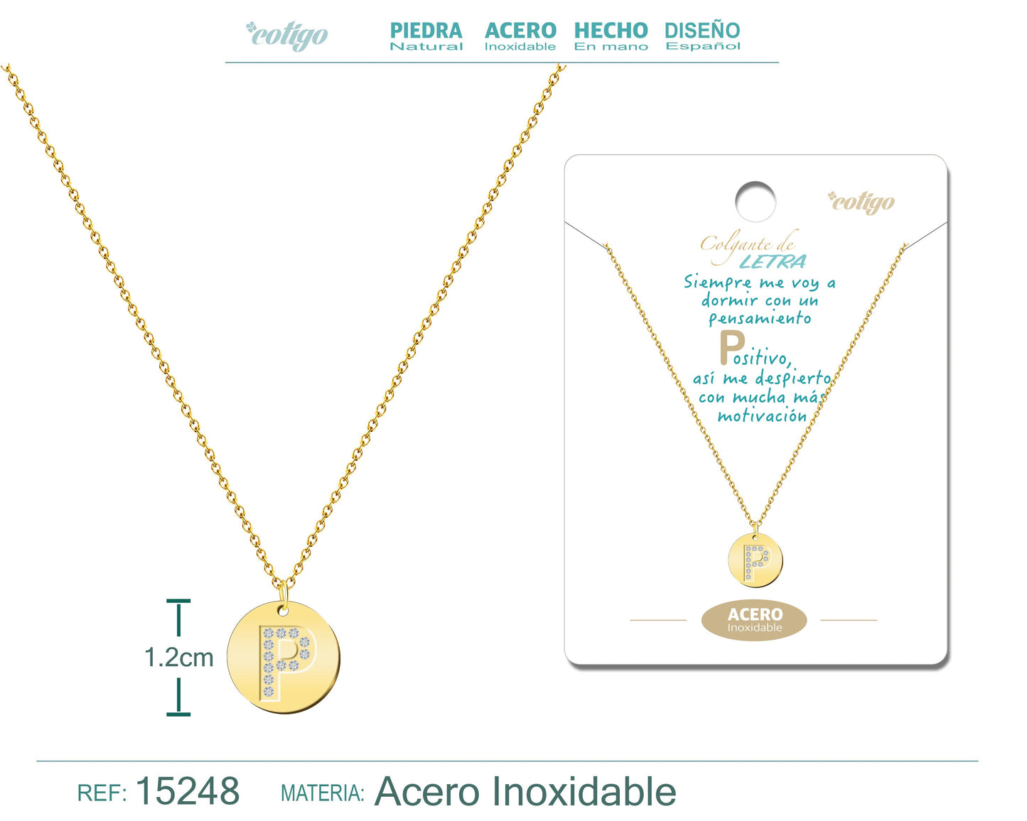 Colar com letra P dourada