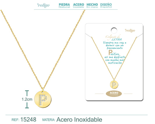 Collar Letra P Color Dorado