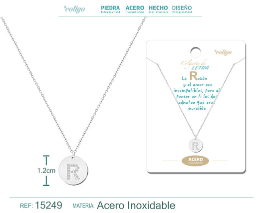 Collar Letra R Color Plateado
