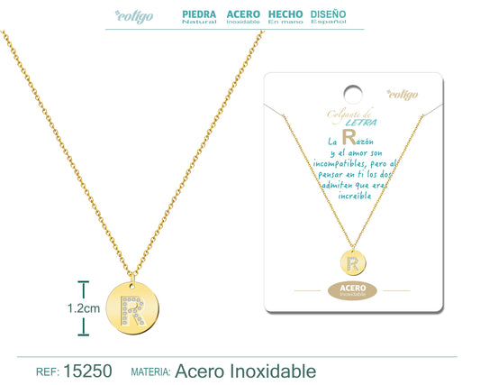 Collar Letra R Color Dorado